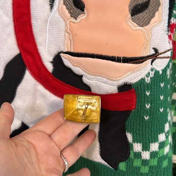 XXL / XL UNISEX UGLY CHRISTMAS π SWEATER MOO COW BELL PLUS SIZE HOLIDAY MOOD - Picture 3 of 8